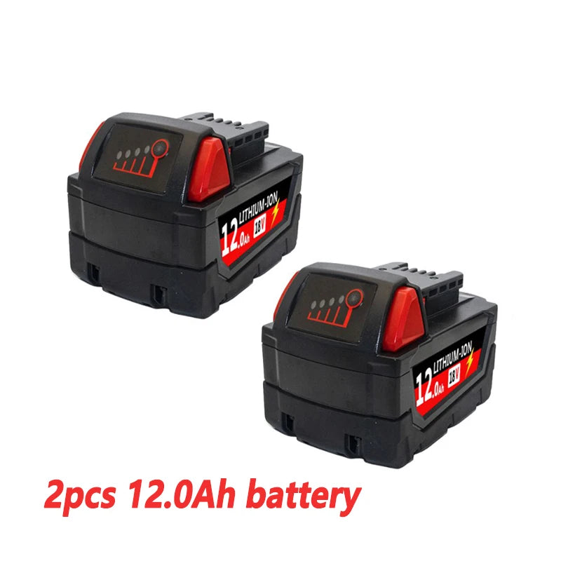 For Milwaukee M18 Power Tool Battery, Charger, BR, XC, 18V 6.0Ah M18B5, 48-11-1860, Milwaukee 18V Battery Built-in 18650 Battery