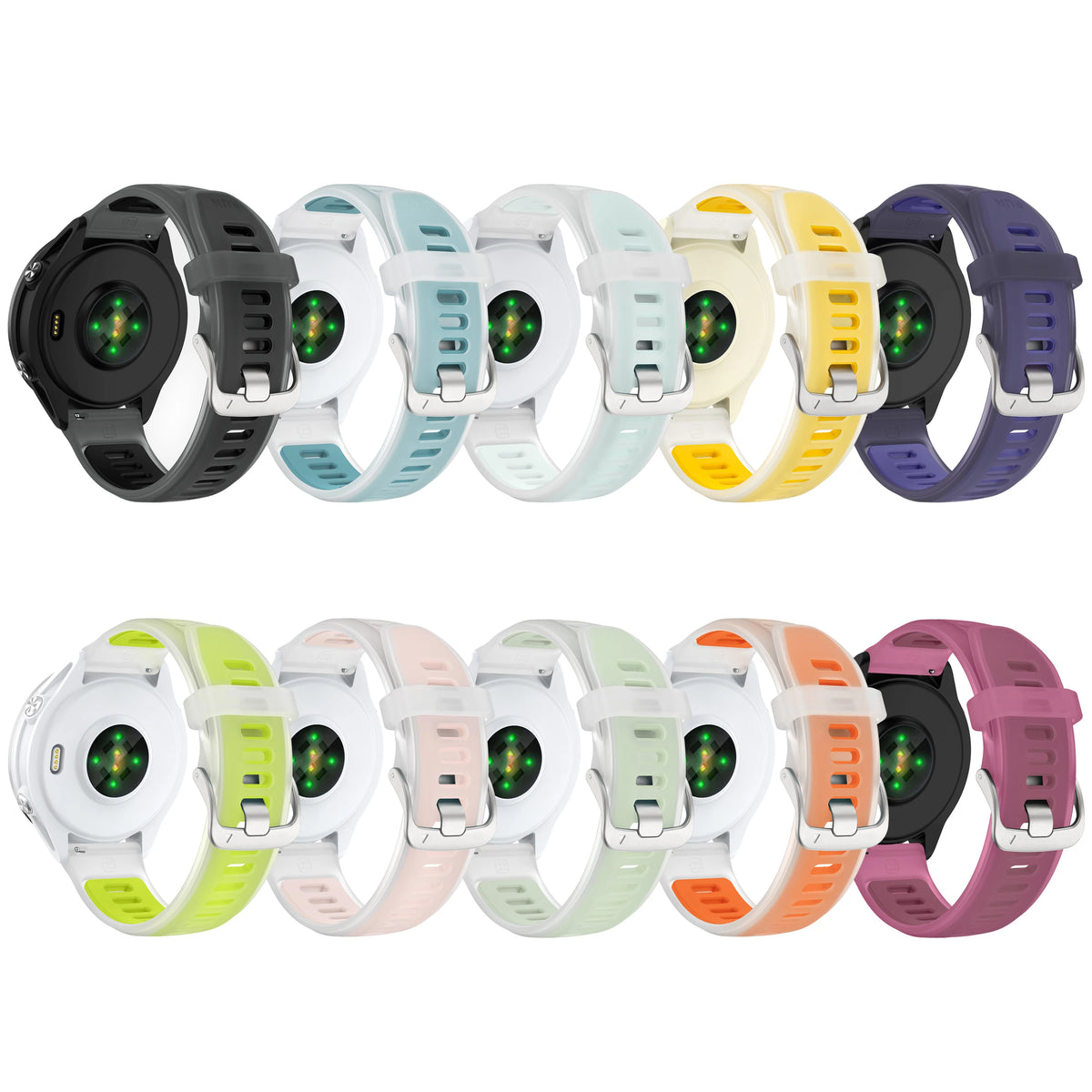 18/20/22mm Silicone Strap for Garmin Forerunner 170 70 165 265 55 245 570 47/42mm Bracelet Garmin Venu 4 45/41mm/Active 6 5 Band