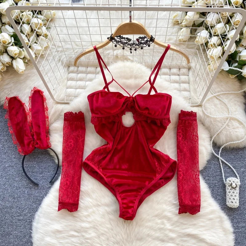 Woman Fashion Comfortable Jumpsuit Women Uniform Sexy Party Hotsweet Outfit Women Cool style Long Sleeve Jumpsuit Set Halloween