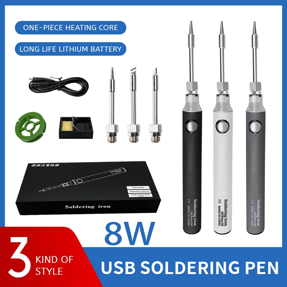 8W USB Wireless Lithium Battery Soldering Iron 5V Portable Soldering Pen Rechargeable Temperature Control DIY Welding Equipment