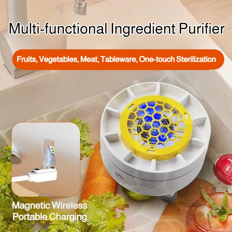 Portable Fruit Vegetable Washing Machine Food Purifier Water Proof Rechargeable Automatic Fruit Cleaner Device