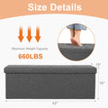 JHK Folding Storage Ottoman Bench Living Room Hidden Storage Footstool Toy Box Bedroom Strong Load-bearing Capacity Stool