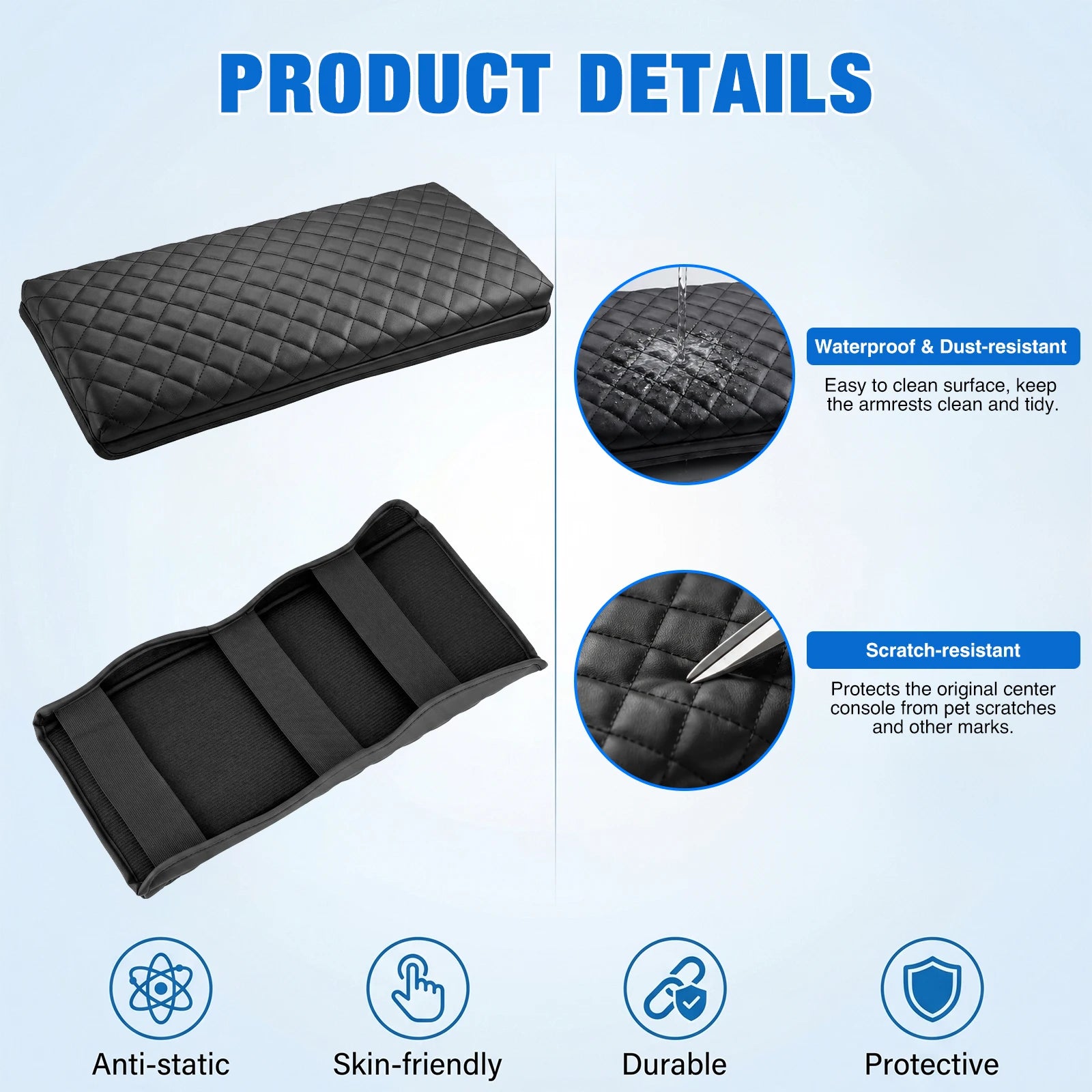 Nilight Center Console Cover Compatible with Toyota Camry 2025 2026 LE SE XLE XSE Nappa Leather Armrest Cover for Toyota Car Accessories Waterproof Middle Arm Rest Cover Pad Armrest Box Cushion, Black