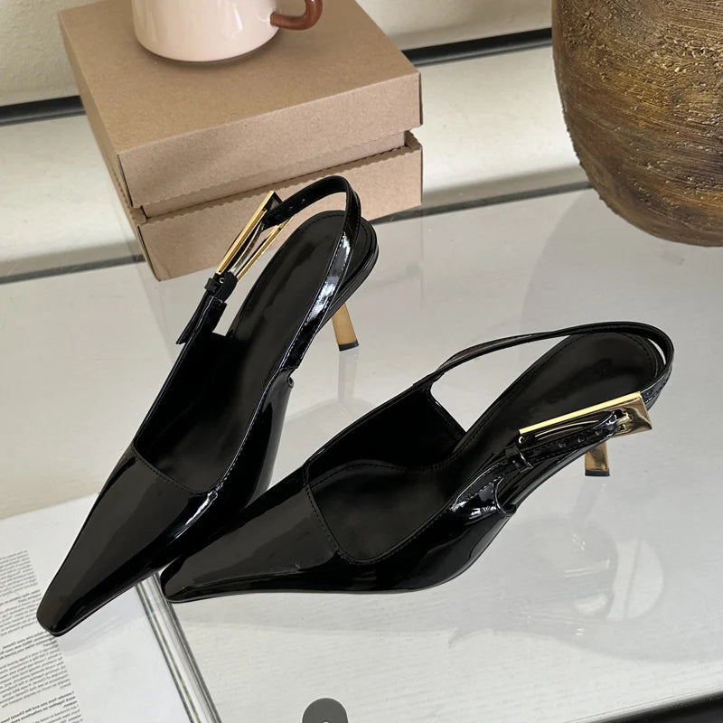 Eilyken Design Thin High Heels Pointed Toe Women Pumps Street Style Banquet Buckle Strap Party Slingbacks Female Shoes