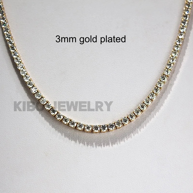 2-5mm Men Women Moissanite Tennis Chain Rose Yellow Moissanite Tennis Bracelet s925 Silver Tennis Chain For Women Men