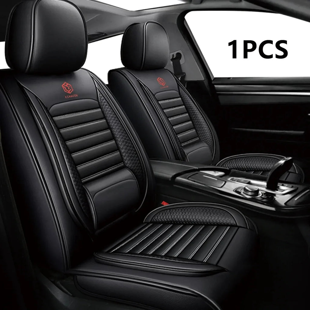 Universal Leather Car Seat Covers for SUVs  Sedans Trucks Breathable Elegant Easy-Clean Comfortable Fit Airbag Port Waterproof