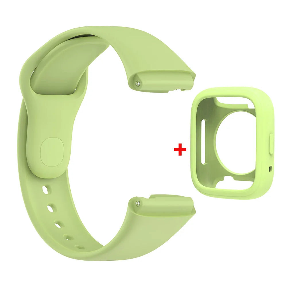Silicone Strap For Redmi Watch 3 Active/Lite Smart Watch Band + Protective Case Shell