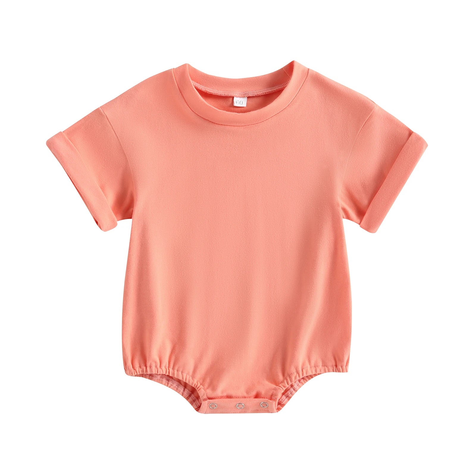 Citgeett Summer Infant Baby Boys Girls Bodysuit Short Sleeve Solid Color Jumpsuit Solid Casual Clothes