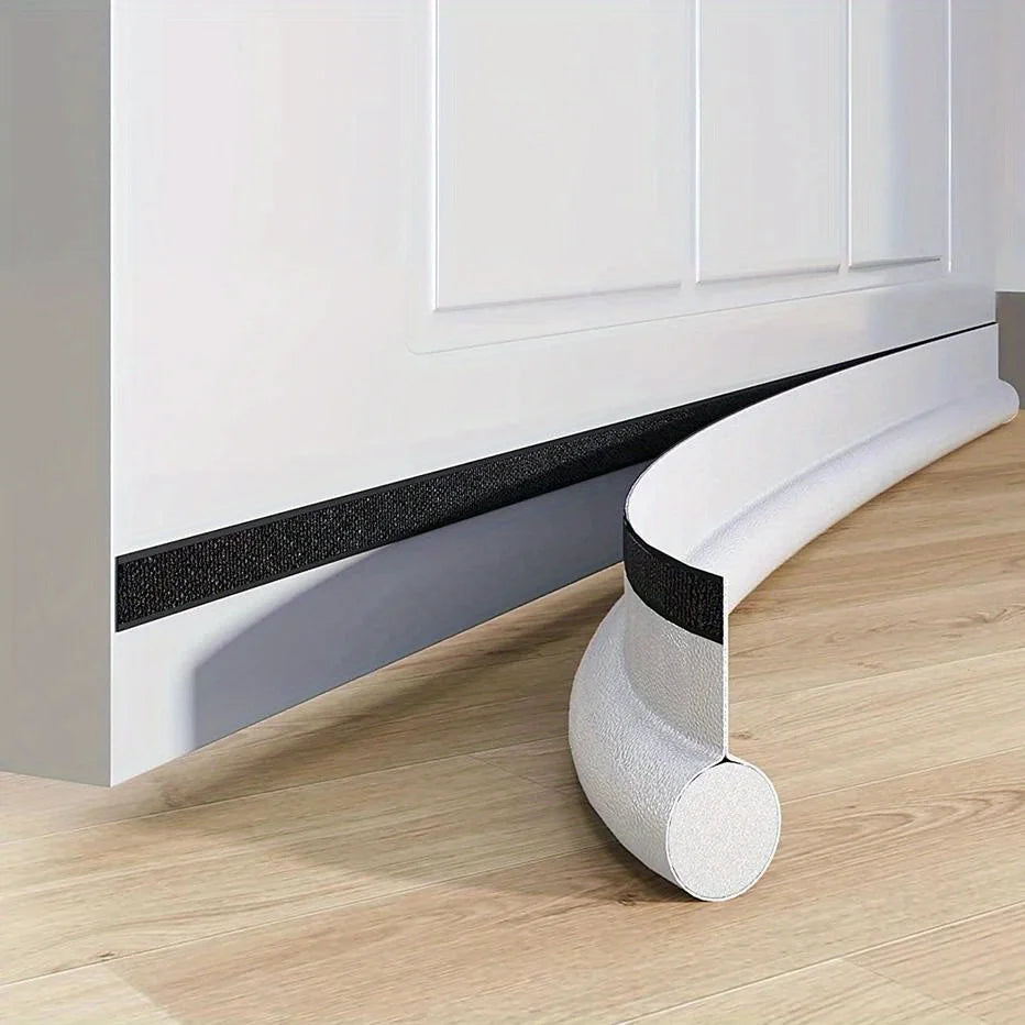 Door Draft Stopper Adjustable Under Door Seal Strip Weatherproof One Side Gap Blocker Foam Weatherstrip for Cold Air Prevention