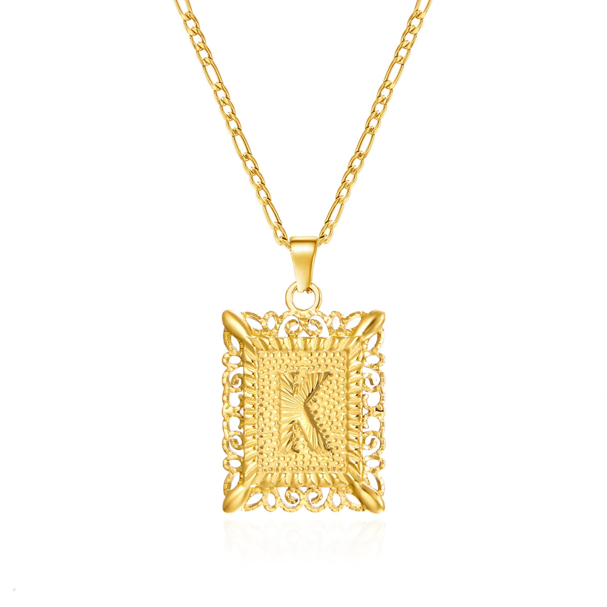 Stainless Steel Initial Letter Necklace For Women Men 2025 New Stylish Square Pendant Necklace Birthday Party Jewelry Gifts