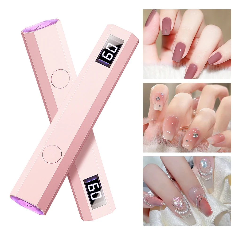 YIKOOLIN Convenient Rechargeable Nail Dryer UV LED Handheld Lamp Fast Curing All Gel Polish Mini Manicure Tool USB Portable Ligh