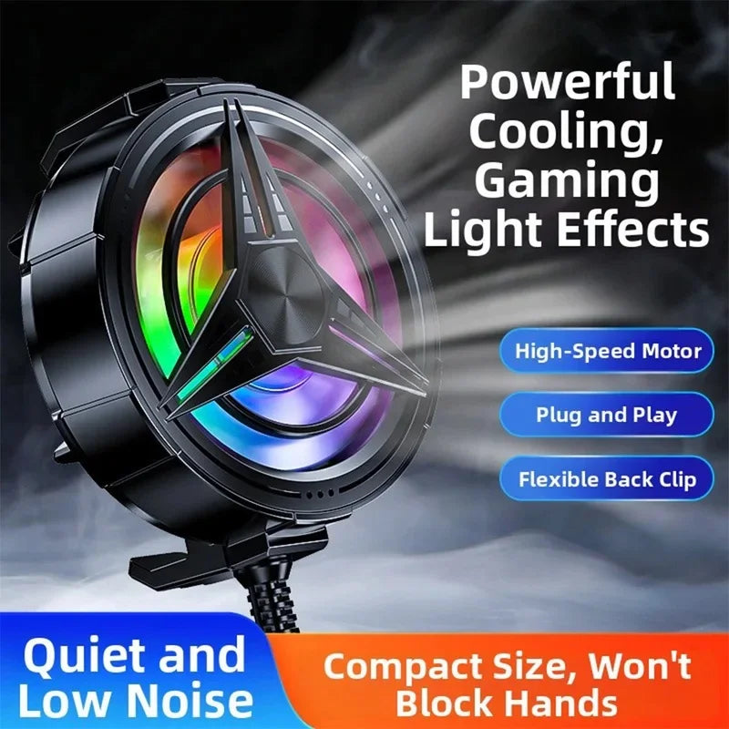 For Gaming Phone Cooler Fan With USB Power Input Smart Thermal Regulation And RGB LED Lights For Immersive Play New
