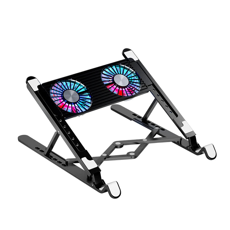 Laptop Cooling Fan with 2/4 Fans Silent Gaming Laptop Cooler Fan RGB 7 Height Portable Laptop Holder for 11-17.3 Inch Laptops