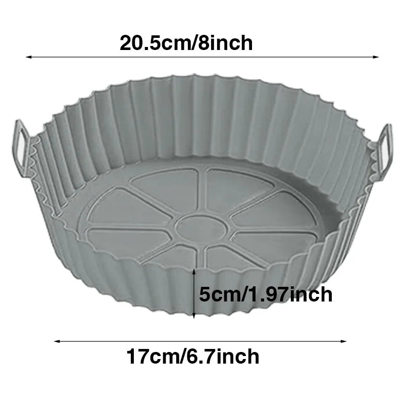 Silicone Air Fryer Liners Pot,Airfryer Basket Cooking Gadgets ,Reusable Baking Tray Non-stick Pizza Pan Oven Kitchen Accessories