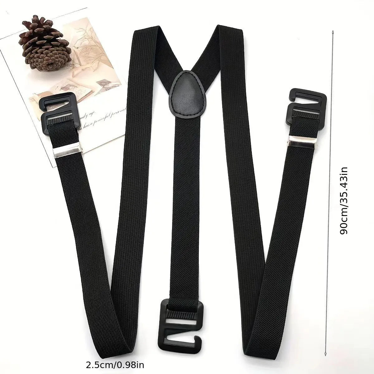 Stylish and Minimalist Adult Tactical Men’s Suspenders 4-Clip Stretch Suspenders with Triangle Buckles Workwear-Style Suspenders