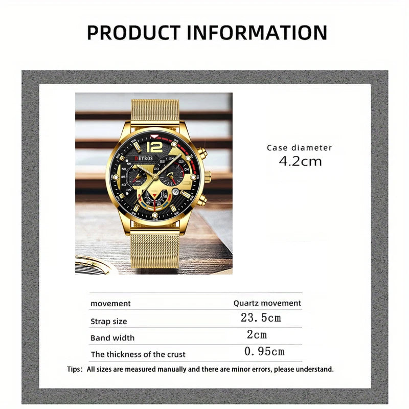 Fashion Mens Business Watches Luxury Quartz Wrist Watch Luminous Clock Men Casual Calendar Watch