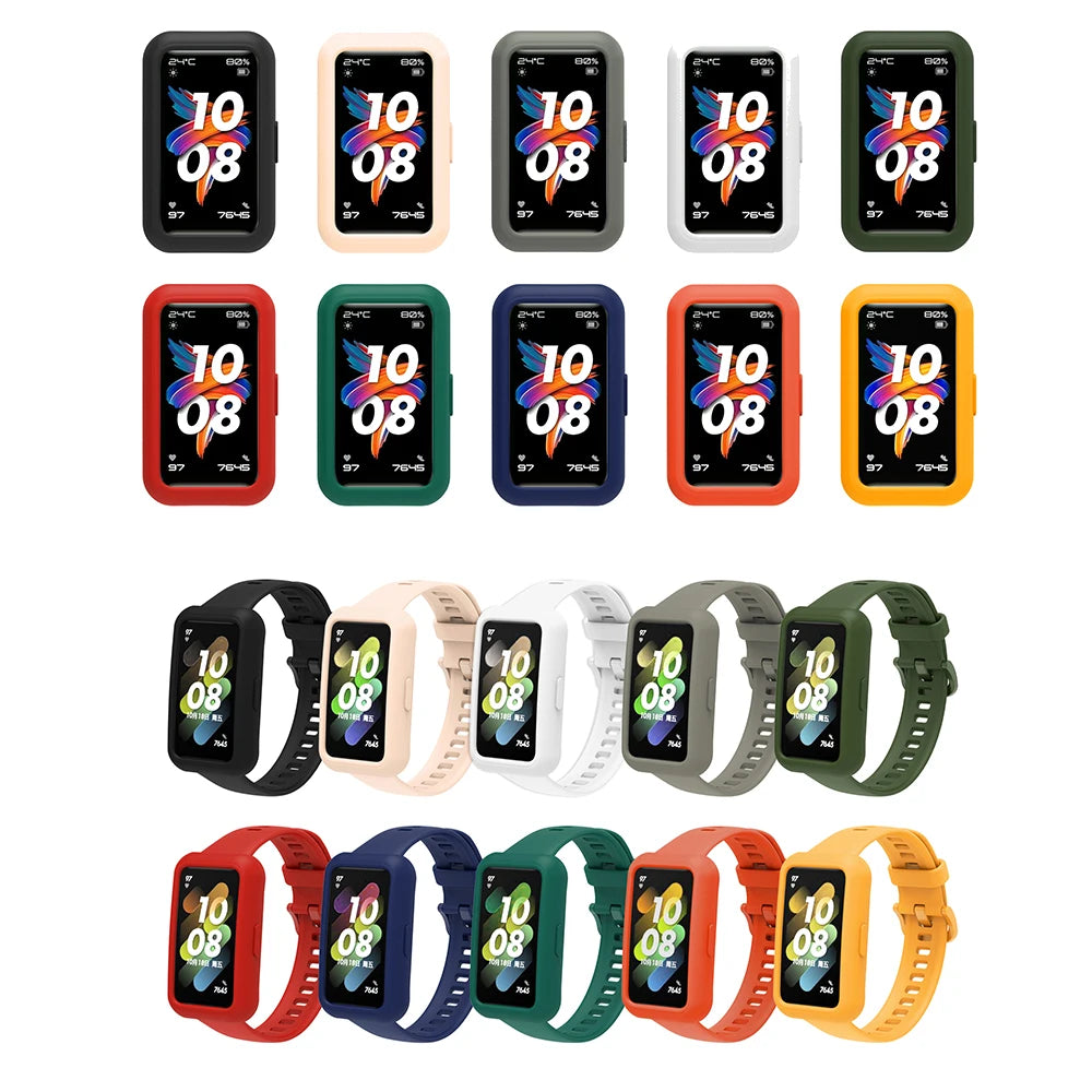Silicone Band for Huawei Band 7 Strap 45mm Correa Bracelet Huawei Band Series 7 45mm Strap Watch Protective Accessories