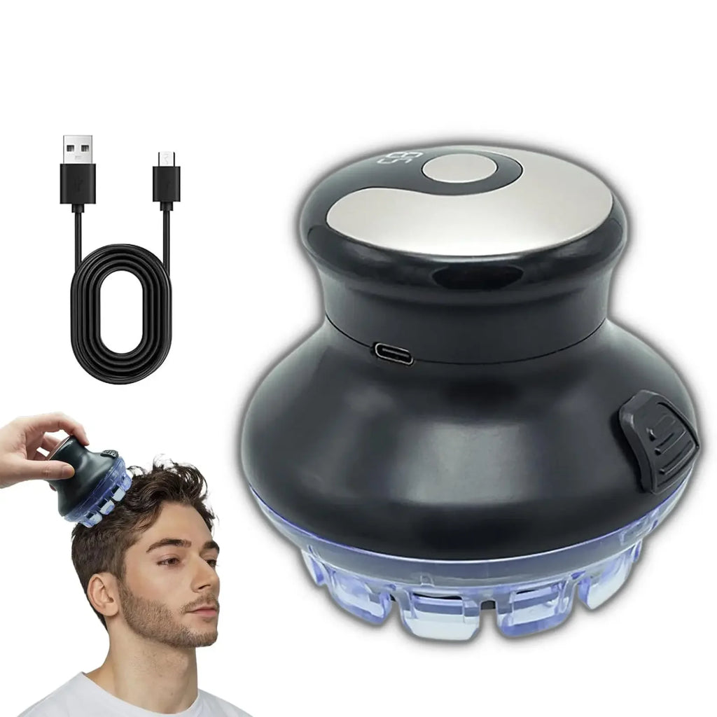 TINSOL Round Quick Haircut Wireless Round Hair Clipper with LED Display and Length Adjustable 3-12mm Self Haircutting Kit