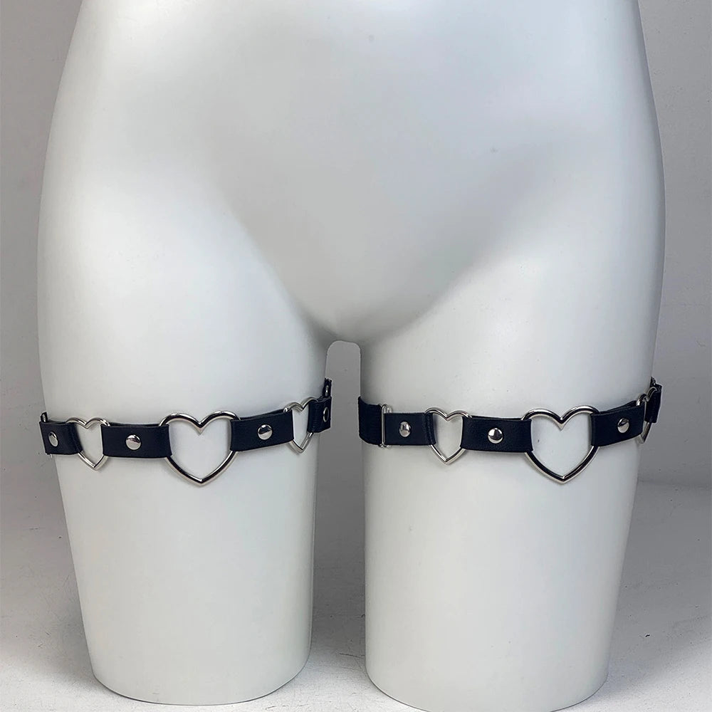 1 Pair of Women's Black Fashion Thigh Straps JK Adjustable Thigh Straps Gothic Punk Thigh Straps Fashion Thigh Accessories