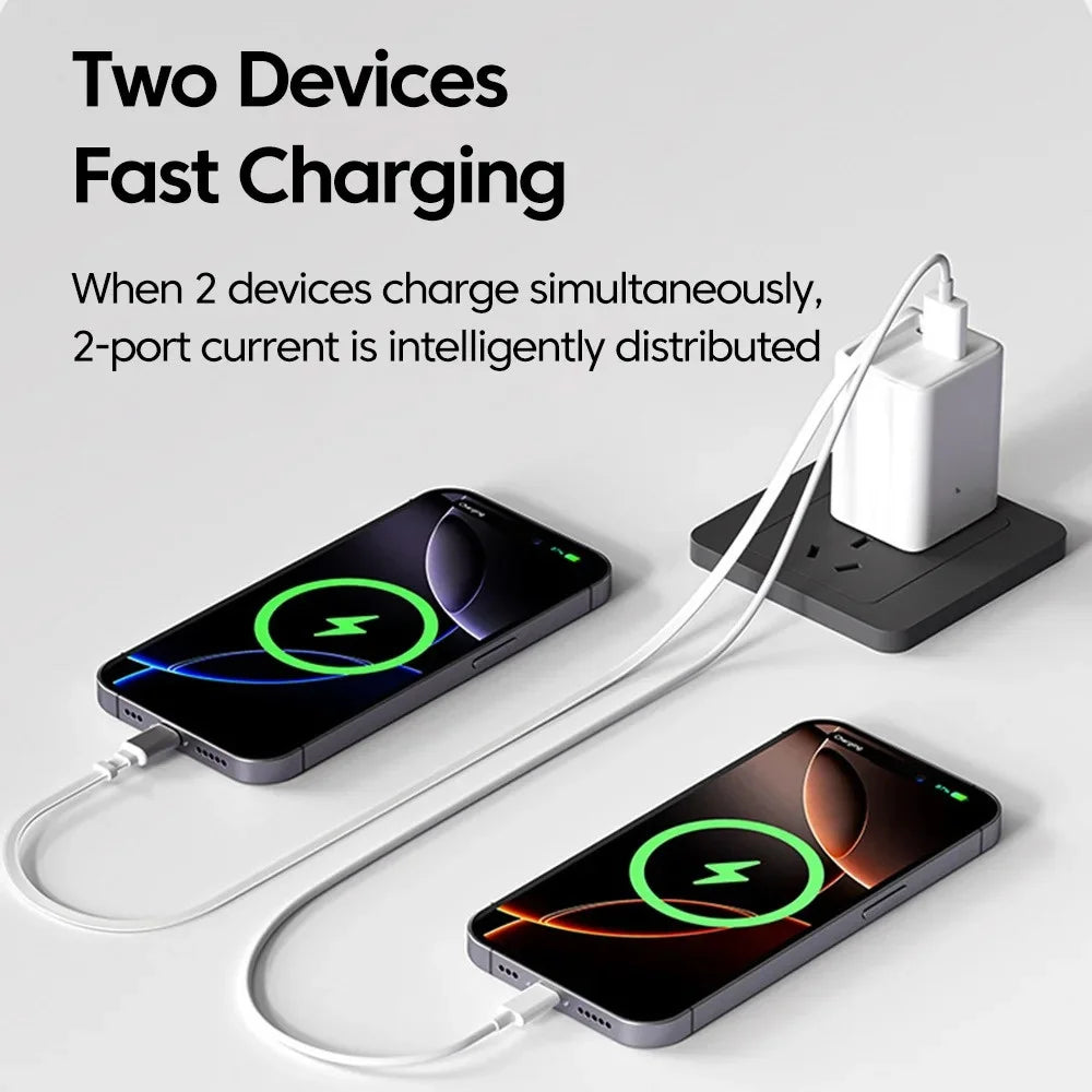 80W GaN USB Type C Charger Fast Charging With Built-in PD Cable USB C Quick Charger EU/US/UK Plug For iPhone 17 16 Xiaomi Huawei