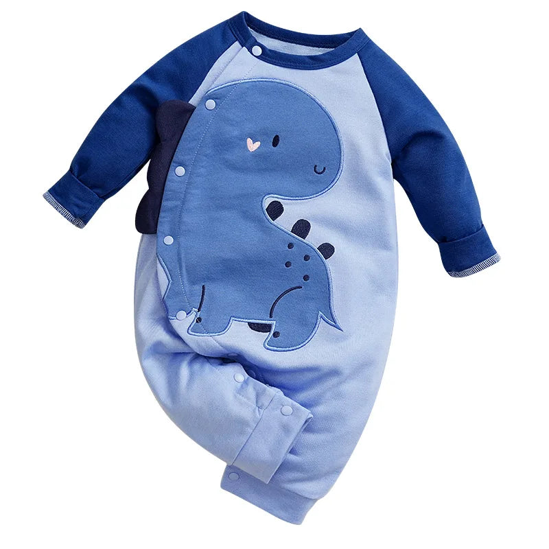 Spring And Autumn Boys And Girls Cute Cartoon Dinosaur 3d Printing  Comfortable Casual Baby Bodysuit