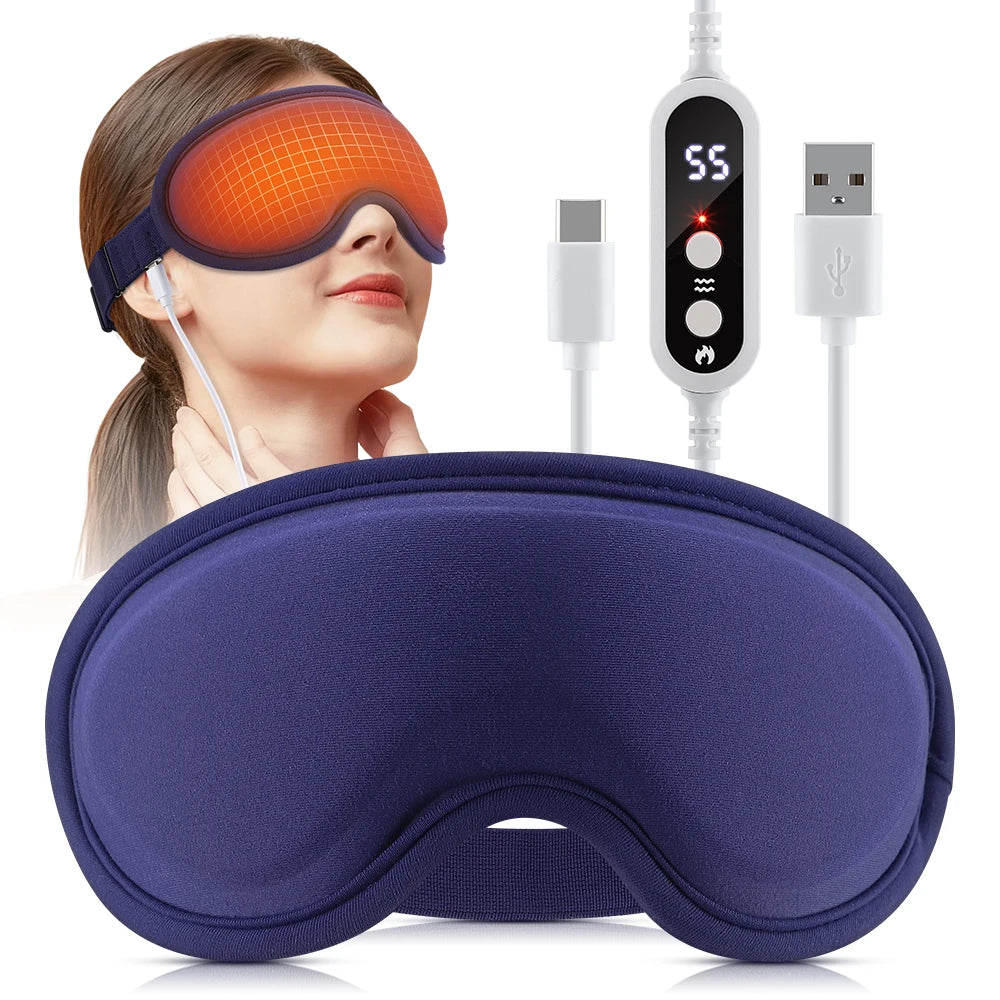 Electric Steam Eye Mask 3D Vibration Massage 5 Levels Hot Compress Smart Timing Sleep Shading Relieve Eye Fatigue Eye Care