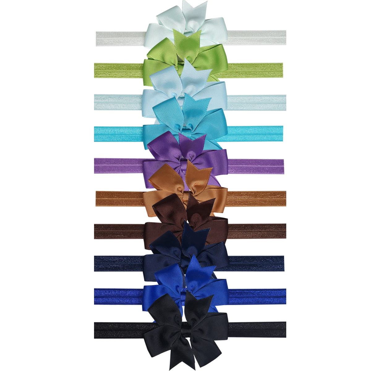 10 Pieces Baby Girls Headbands 3 Inch Grosgrain Ribbon Hair Bows Headbands for Baby Girls Infants Kids and Toddler