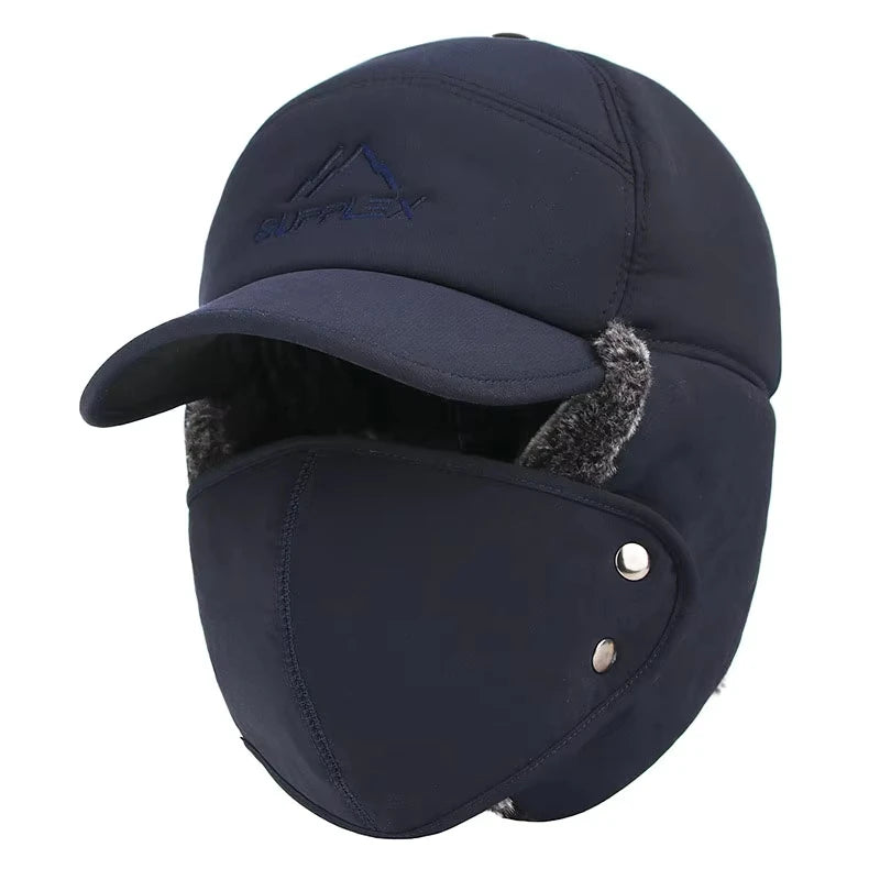 Winter Warm Thickened Artificial Fur Baseball Hat Men's and Women's Skiing Soft Extreme Cold Hat Fishing Hat Outdoor