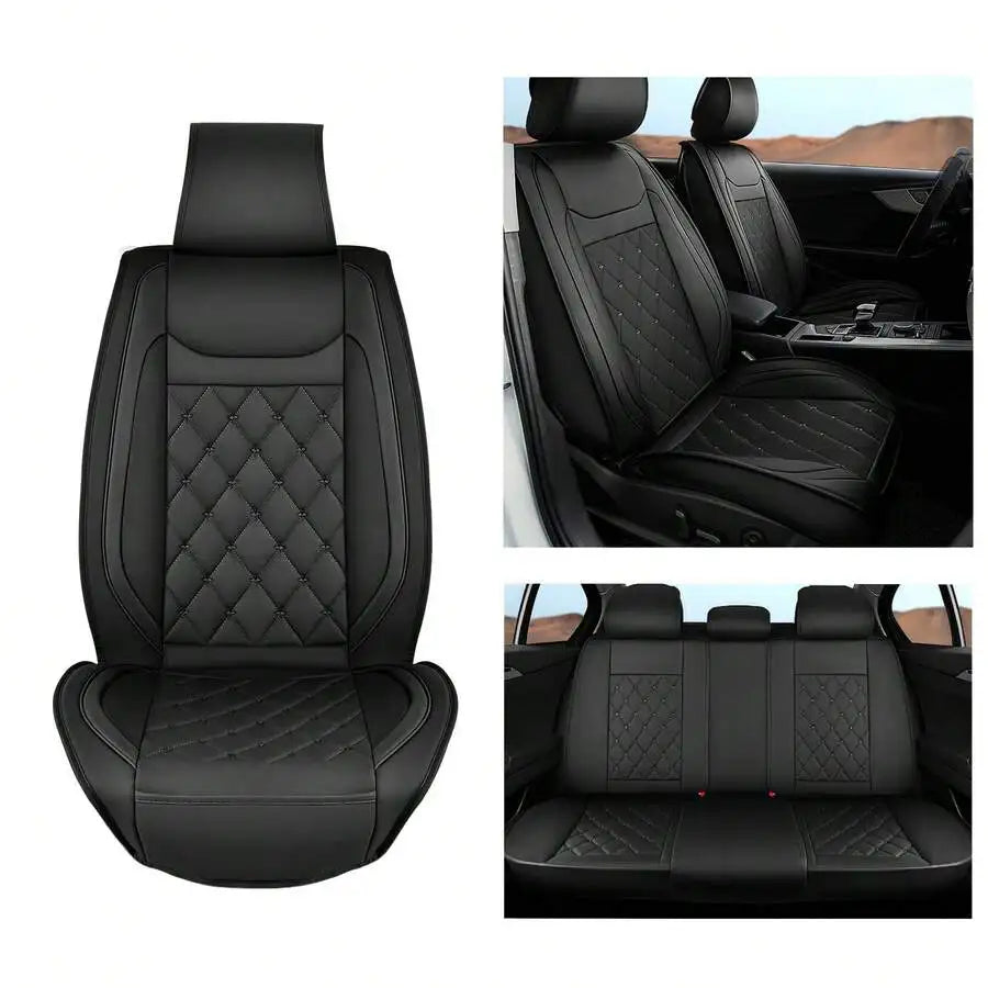Nilight 5 Car Seat Covers Waterproof Faux Leather Cushions Anti-Slip Universal Fit For 5 Cars Kia Civic Corolla Camry CR-V RAV4