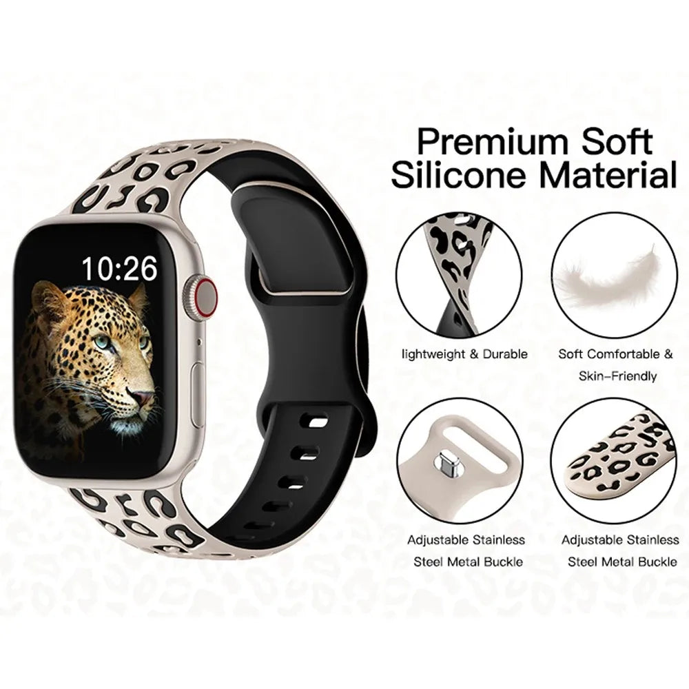 For Apple Watch Bands 40mm 44mm 42mm 45mm 41mm 49mm 46mm Engraved Silicone Bracelets Correa Series 8 9 SE ultra 2 3 10 11 Strap