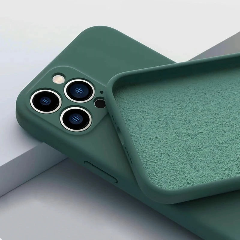 Luxury Original Liquid Silicone Phone Case For iPhone 11 12 13 14 15 16 17 18 Pro Max Air Plus Soft Bumper Back Cases Cover