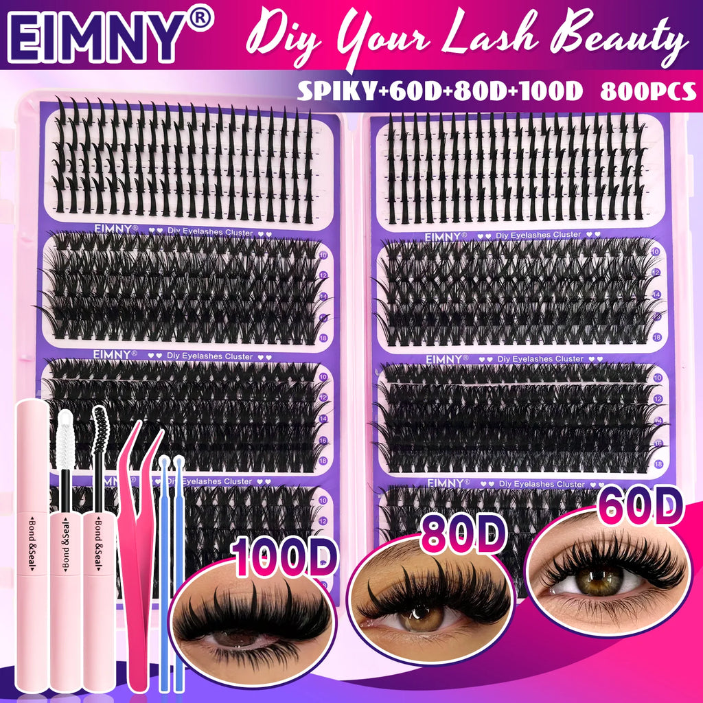 Show-Stopping Top & Bottom Lash Kit – 250/740 Cluster Shell Fluffy Volume, Mix-&-Match Lengths & Styles! Killer for Any Look