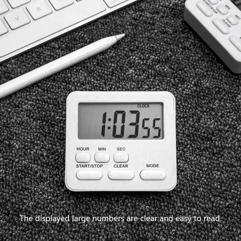 Practical LCD Digital Display Kitchen Timer Countdown Stopwatch Alarm Clock with Flashing Light Kitchen Sleep Accessory