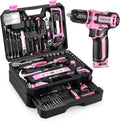DEKO Home Mechanic Toolbox with 12V Power Cordless Drill Hand Repair Tools Sets Combo Kits Storage Organizer Drawer Case