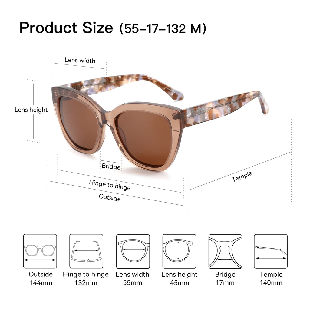 ZENOTTIC 2026 Butterfly Polarized Sunglasses Women's Thick Frame Shade UV400 Protective Acetate Sun Glasses  Fashion Shopping