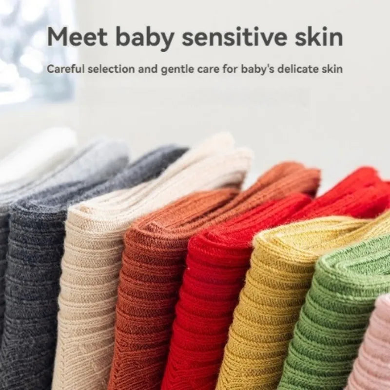 3Pairs/Lot Baby Socks Boys Girls Cotton Stripe Soft Sock Kids Toddler Non-Slip Rubber Grips Floor Socken For 0-3 Years