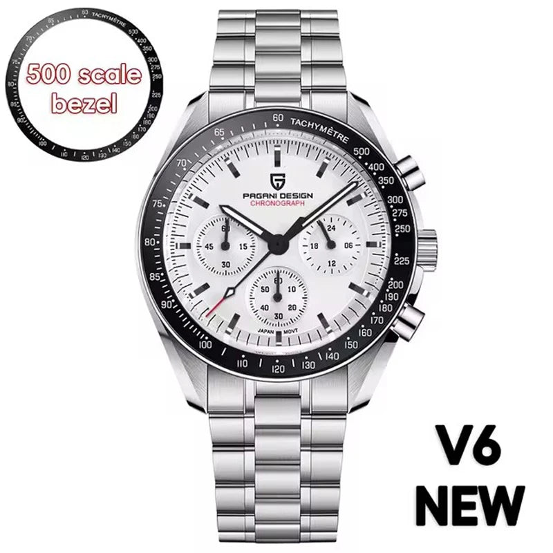 PAGANI DESIGN Moon Mens Watches Quartz Automatic Watch Men Luxury Sports VK63 Chronograph Waterproof Sapphire Reloj Hombre 2025
