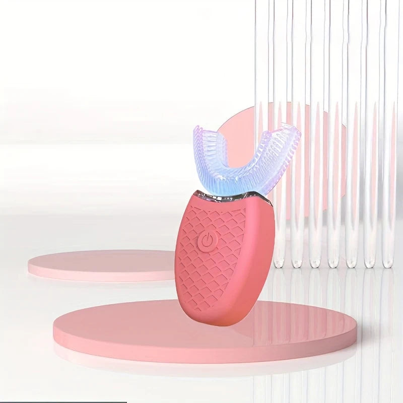 Portable U-shaped electronic silicone toothbrush
