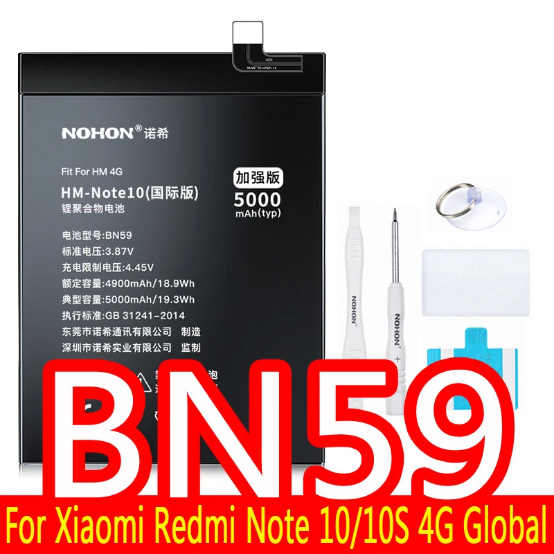 NOHON Battery For Xiaomi Redmi Note 10 Pro 9 9S 8 7 Mi 9 SE 8 Lite 9T Mix 4 Bateria BN57 BN53 BM4Y BM4J BM3L BM4E BM4F BN4A BN55