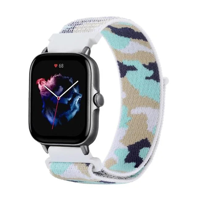20mm 22mm Nylon Loop Strap for Amazfit GTR 47mm/GTR4 3 Pro/GTS 4 mini/3 Bracelet for Amazfit Balance 3 2/bip 5 6 Max/Stratos 2 3