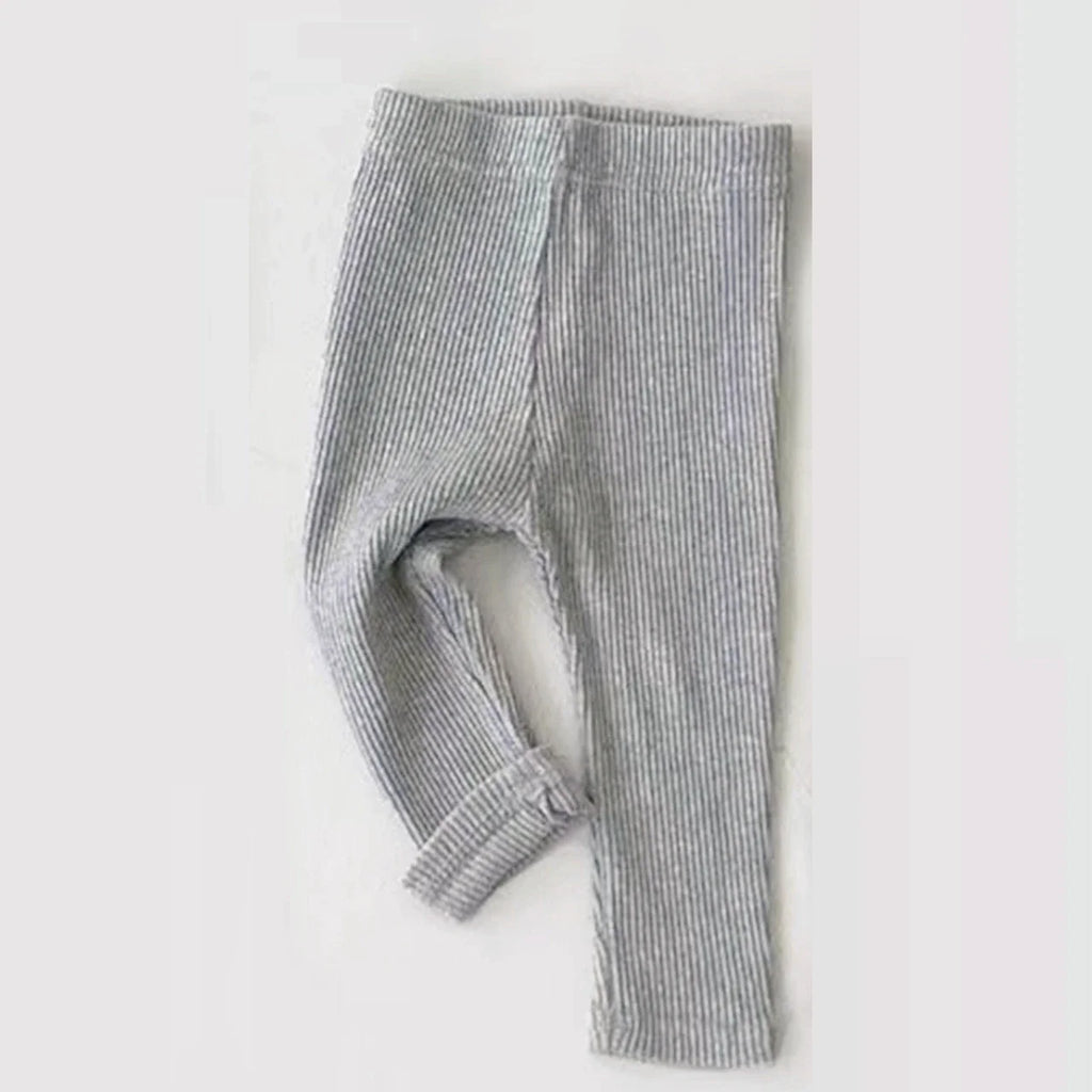 Baby Simple Solid Leggings Girls All-match Striped Skinny Pants Kids Cotton Elasticity Slim Pants Newborn Boy Stretch Trousers