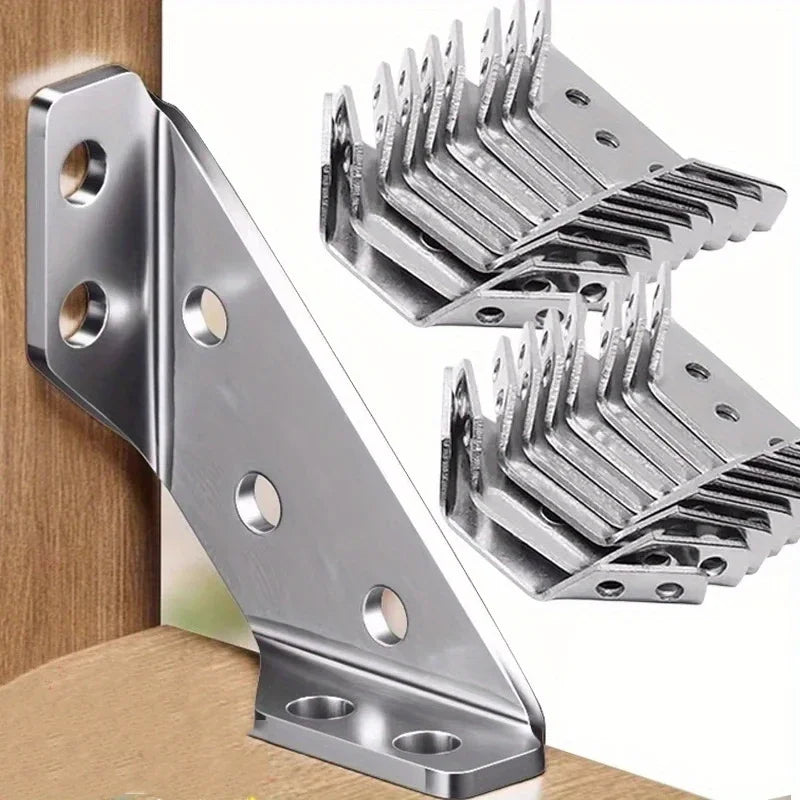 piezas código de ángulo de acero inoxidable engrosado 90 grados ángulo recto soporte fijo conectores de muebles