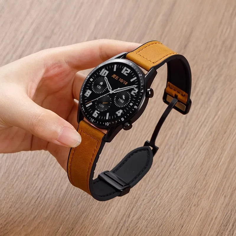 Leather Silicone Strap For Xiaomi Watch 2 Pro S4 S3 S2 S1 Pro Active 22mm Magnetic Watch Band For Mi Watch Color Miwatch Color 2