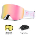 COPOZZ Winter Professional Men Women Ski Goggles Set Magnetic Quick-Change Double Layers Anti-Fog Snowboard Goggles Adults