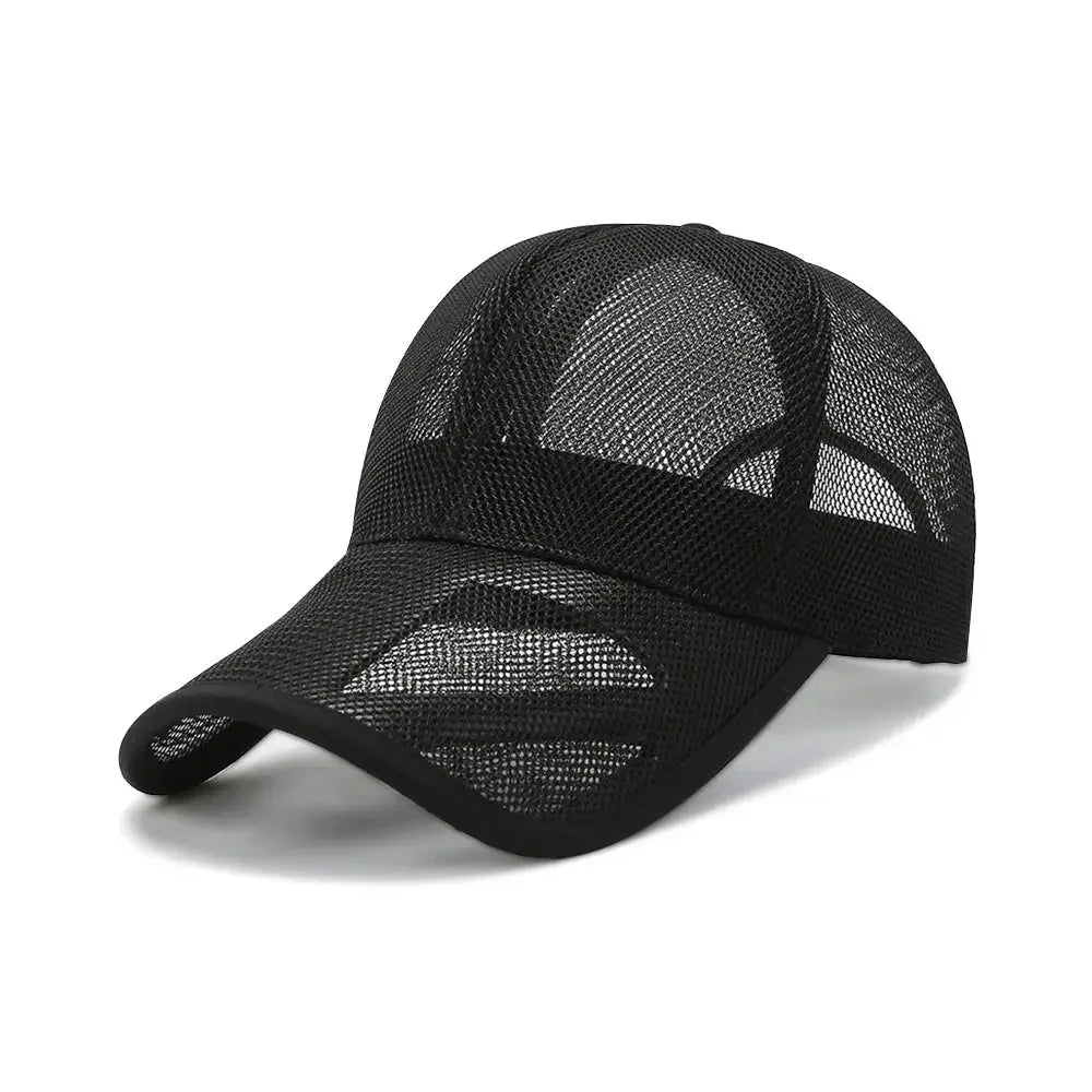 Unisex Summer Full Mesh Baseball Cap Trucker Cap Trucker Caps Men Fishing Hat Quick Dry Golf Running Hat Adjustable Snapback Hat