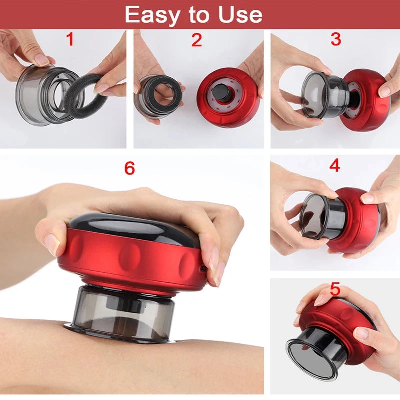 Smart Vacuum Cupper Body Cupping Scraping Massager Electric Heated Suction Cup Device Back Neck Arm Massager Relieve Fatigue