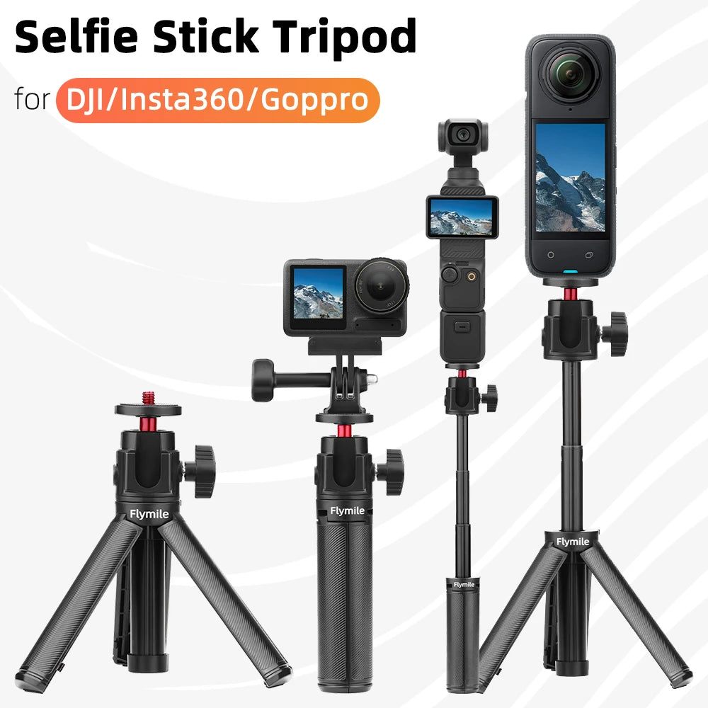 Selfie Stick Tripod for DJI Osmo Pocket 4 Pro 3 Insta360 X6 X5 X4 X3 Ace Pro 2 Action Selfie Stick With Tripod Stand Accessories