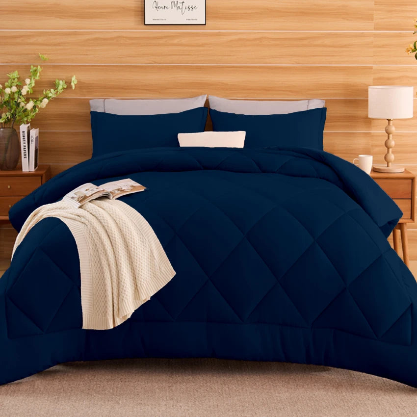 King Size Cooling Comforter Set - 2/3 Piece All-Season Bedding Set, Soft Breathable Lightweight Bedding with 1 Comforter and 1 or 2 Matching Pillow Shams, Easy Care, Ideal Holiday Gift