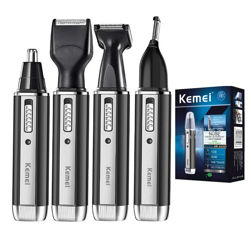 Kemei Rechargeable Electric all in One Hair Trimmer for Men Grooming Kit Beard Trimer Facial Eyebrow Trimmer Nose Ear Shaver