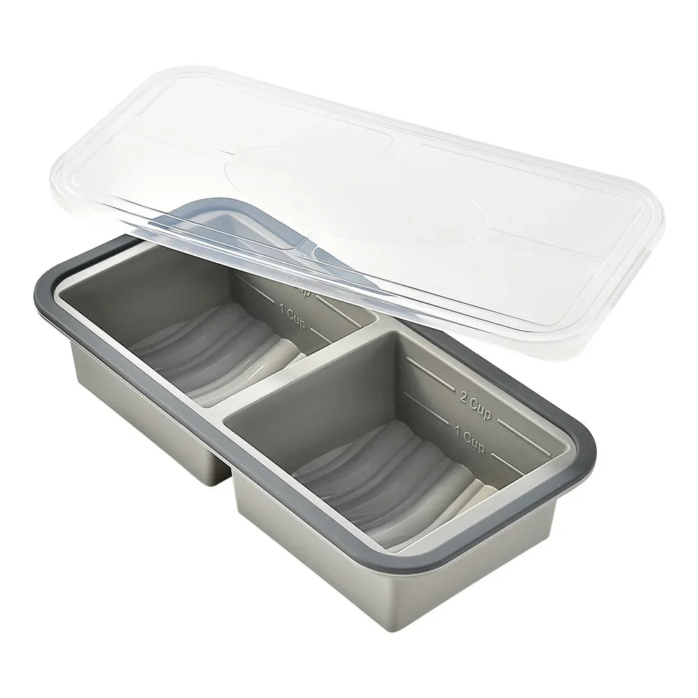 Large Ice Cube Freezer Molds-Soup,Silicone Freezer Tray with Lid Sauce,leftovers,Homemade Meal Prep Freezing Storage Containers
